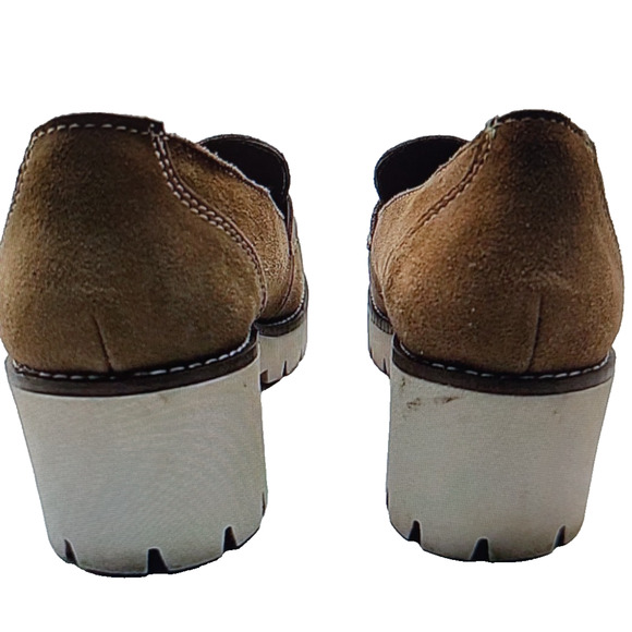 BLONDO Dulce Tan Suede Waterproof Loafers Lug Sole Chunky Heel Size 8 EUC - Picture 2 of 5